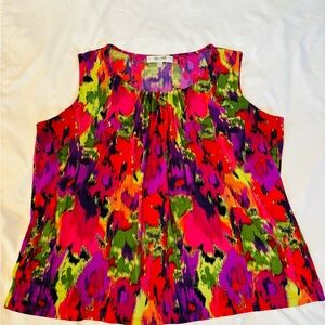 Jones Studio Colorful Abstract Tank Top